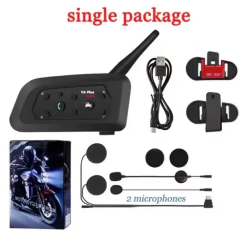 ?Intercomunicador Capacete De Moto Bluetooth Com Fone e Microfone V6 Plus