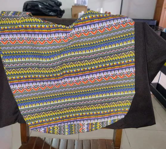 Bolsa de ombro tecido zíper