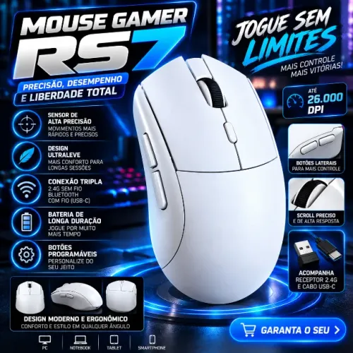 Mouse Gamer RS7 NOVO