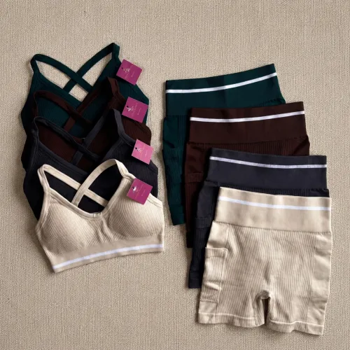Conjunto de short canelado premium