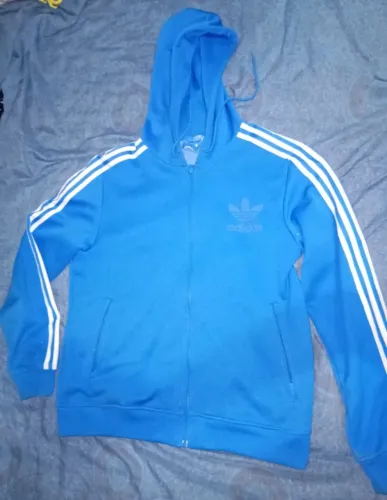 Jaqueta Adidas Original Azul Tam G Com Capuz