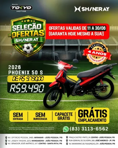 Phoenix 50s 2026 - Financiamento Zero Entrada - 1° Emplacamento Gratuito