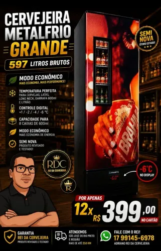 Cervejeira metalfrio grande 597 litros brutos 12x R$399 cartão watsap *