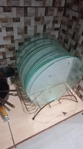 Tábua de vidro pizzaria