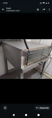 forno de lastro 90x90 cristal aço! poucou usado top