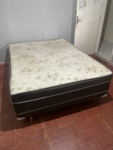 CAMA BOX CASAL COLCHÃO ACOPLADO