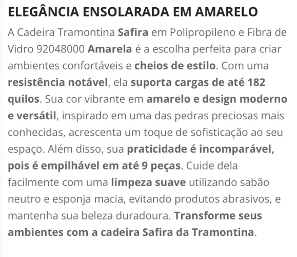 Jogos cadeiras Tramontina