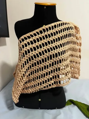 BATA DE CROCHÊ FEMININA ARTESANAL | BEGE