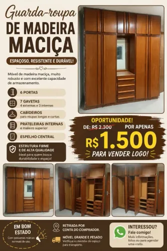 Guarda roupa de madeira