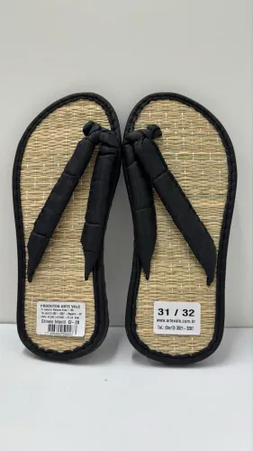 Chinelos de Palha Natural - Ideais para Alérgicos a Látex (Tamanhos Infantis)