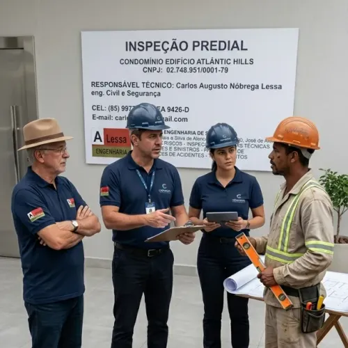 Placa para sinalizar inspeção predial