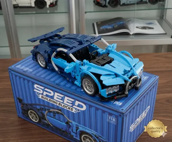 Carro Speed Building Blocks 1:18 Tipo LEGO ou Bloco de Construção MOC (Novo na Caixa)