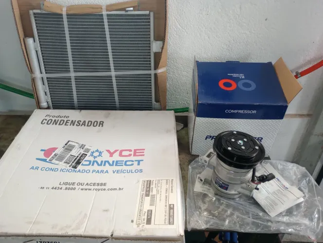 Compressor e condensador.renault kwid . passo cartão .