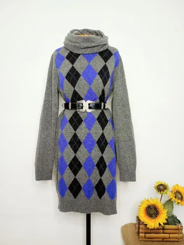 Vestido de Tricô GANT Lã de Cordeiro Tamanho GG Importado