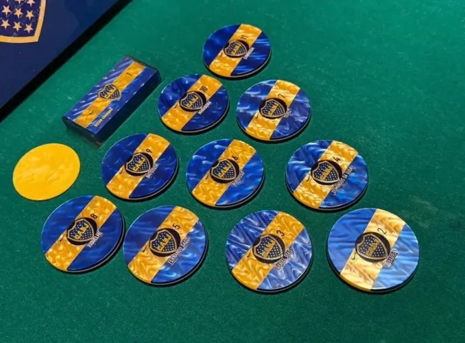 Time de futebol de botão do Boca Júnior de Acrílico