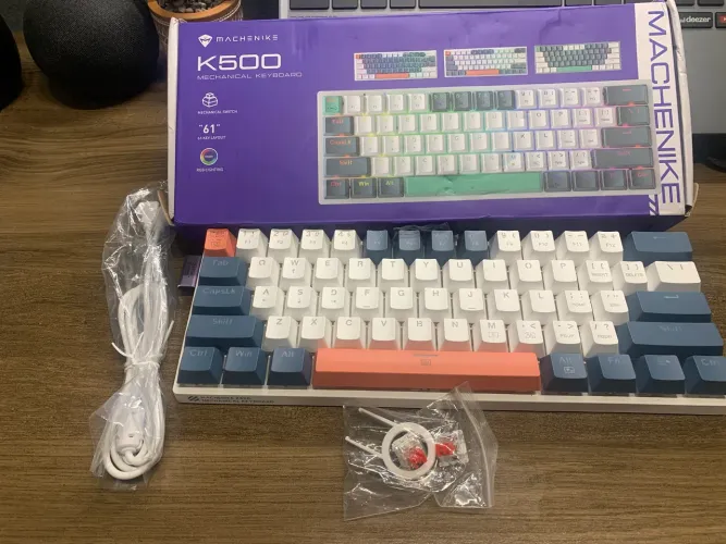 Teclado Mecânico Machenike K500-B61 com Fio e Mouse Gamer Havit Hv Ms1033 Rgb 8000 Dpi 9