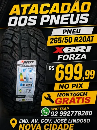 PNEU 265/50/20 AT XBRI R$ 699,99 NO DINHEIRO