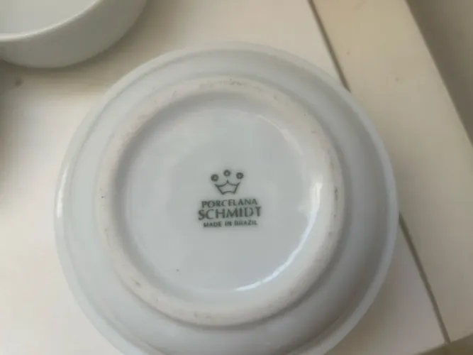 Lote potes porcelana branca Schmith