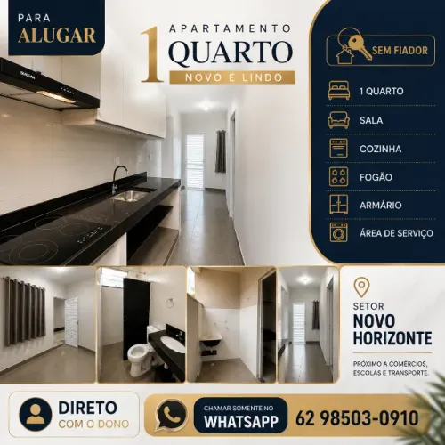 Apartamento Ap 1 Quarto para Alugar Aluguel Alugo Goiania Novo Setor Bairro Regiao Cidad