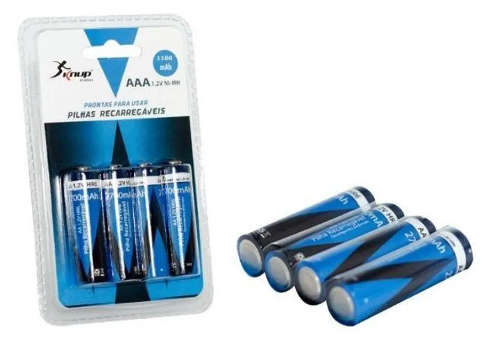 Pilhas Recarregáveis Aaa De 1000mah 4 Unidades