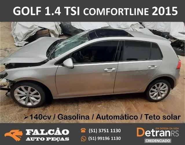 vw golf confortline 1.4 tsi 2015 sucata em peças 