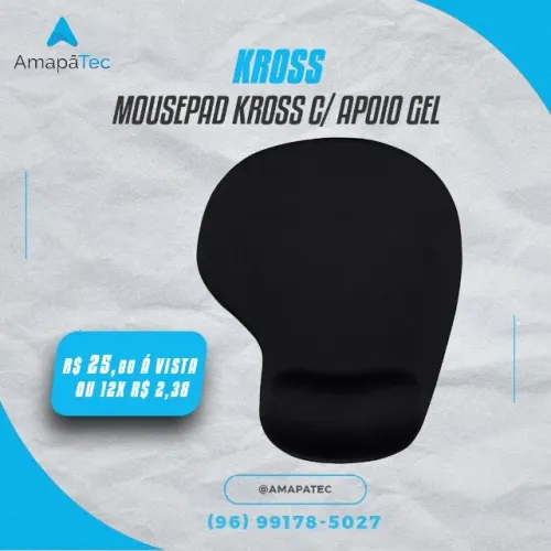 Mouse pad ergômico com apoio em gel Kross