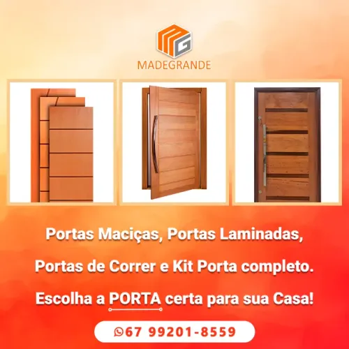 Porta de Madeira - Montamos Kit Completo para sua Casa!