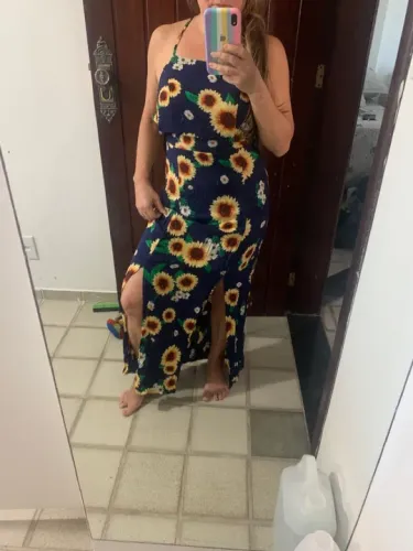 Vestido Longo Floral Azul - Novo