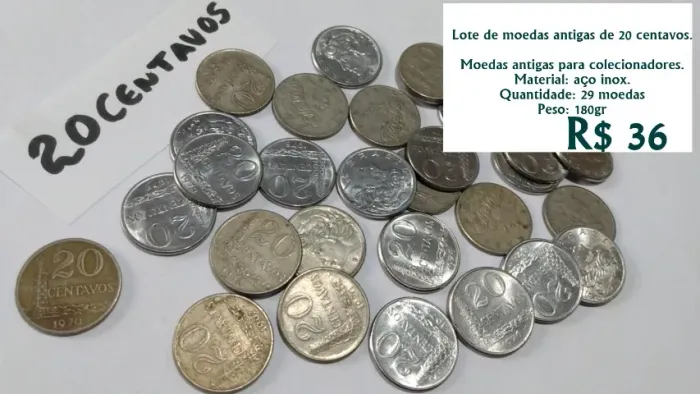 Lote de moedas antigas para coleção ou artesanato