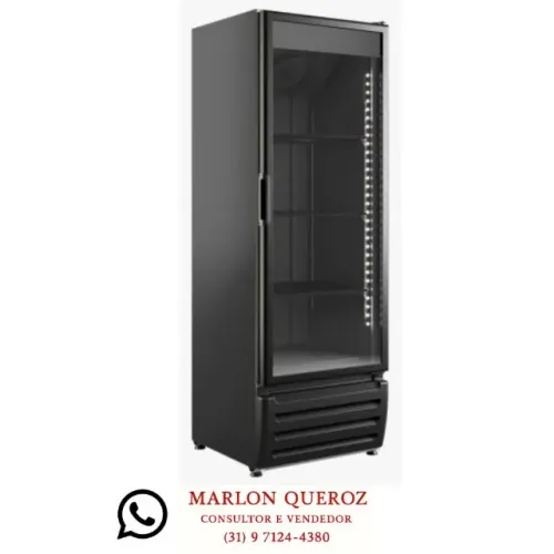 Freezer Vertical Dupla Ação 500 Litros Porta de Vidro Preto Braslar