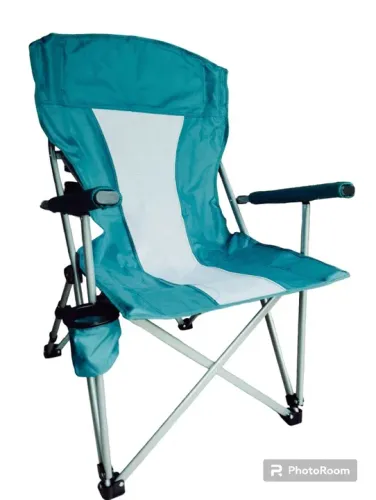 Cadeira de Camping Dobrável Reforçada suporta até 150 kg com Porta Copo.