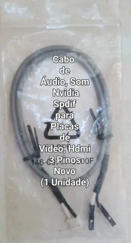 Cabo de Áudio, Som Nvidia Spdif para Placas de Vídeo, Hdmi com 3 Pinos