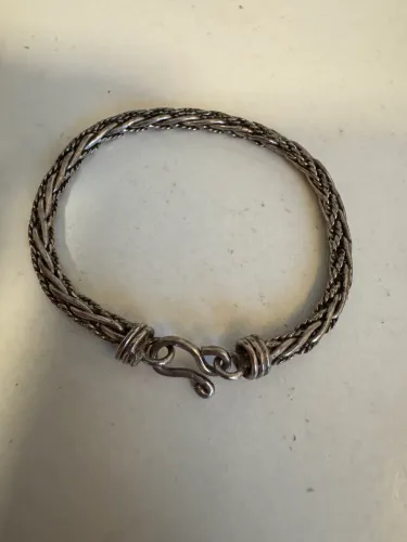 Pulseira de prata indiana 3 camadas