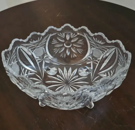 Bowl de Cristal Vintage, serve de molheira ou para arranjo. Cristal da Bohemia