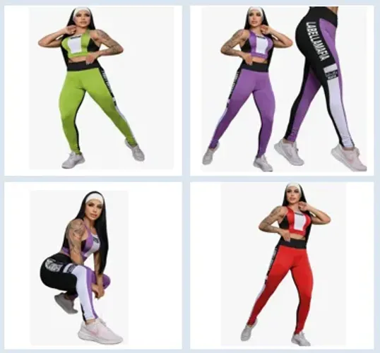 Conjunto Academia Feminino (Tam 36 a 44) Calça + Top Esportivo Fitness Treino z1397