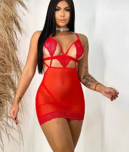 Camisola Renda C/Calcinha 