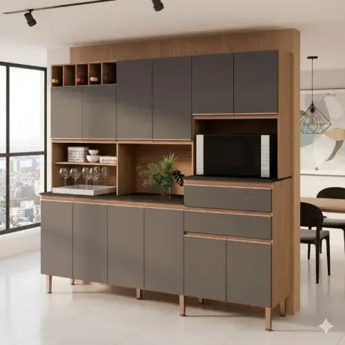 MALBE armário de cozinha NOVO em estoque na cor PRIME ebano grafite belga