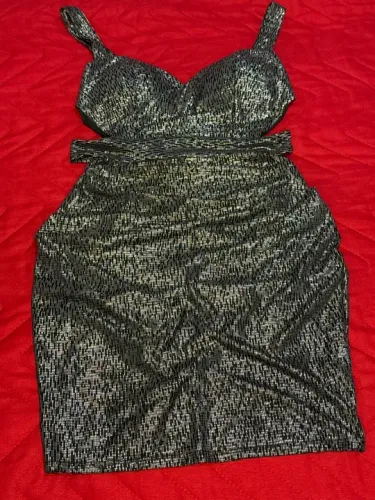Vestido prata com brilho