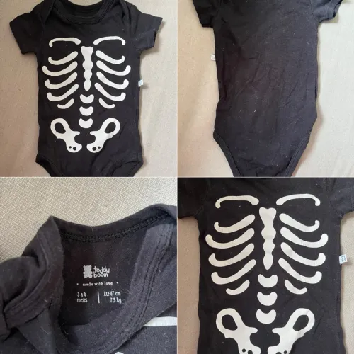 Body Bebê Esqueleto Teddy Boom - 3 a 6 meses