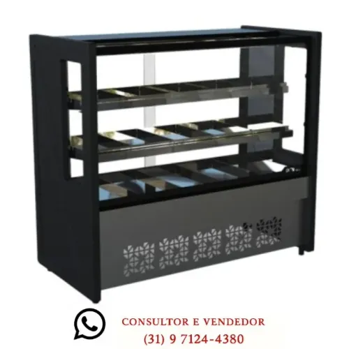 Balcão Estufa 1,25M Preto Polar 127/220v