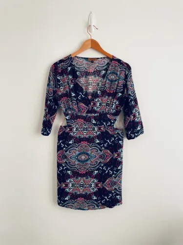 Vestido azul estampa paisley tam P Handbook