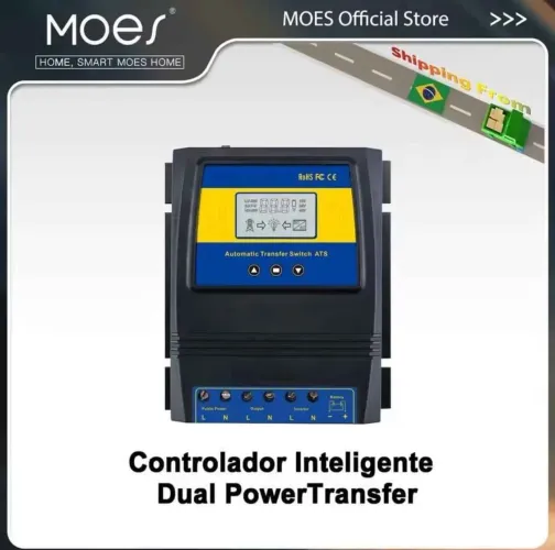 Interruptor de transferência de energia dupla ats automático controlador de carga solar 