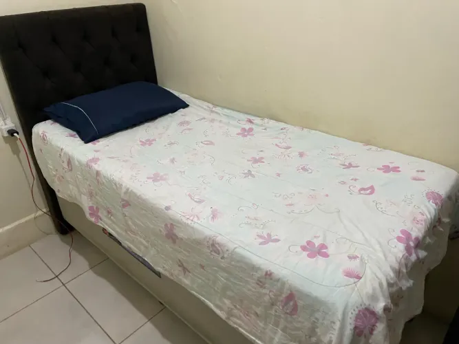 Cama box Solteiro + Colchão Ortobom + Cabeceira 