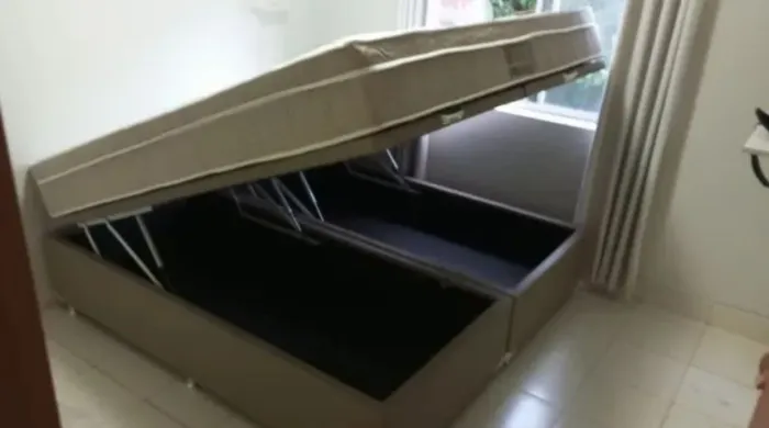 CAMA BOX BAÚ KING SIZE 193x203 CONFORTÁVEL E ESPAÇOSA
