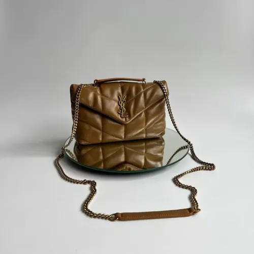 Bolsa italiana couro caramelo legítimo Yves Saint Laurent italiano LouLou Toy
