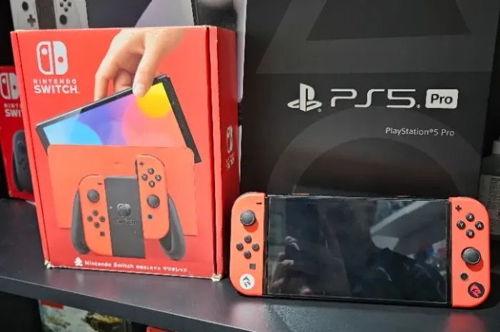 Nintendo switch oled vermelho desbloqueado seminovo Aceitamos usado como parte do pagament