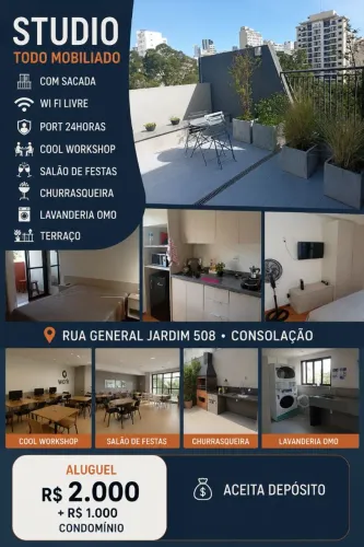 Locação de Studio mobiliado