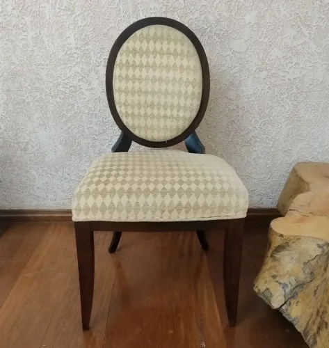 6 Cadeiras Sala de Jantar Madeira Maciça e Tecido Chenile Importado Preço Unitário
