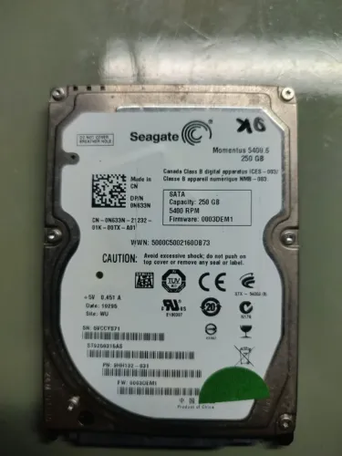 HD Seagate Momentus 250 GB SATA 2,5"