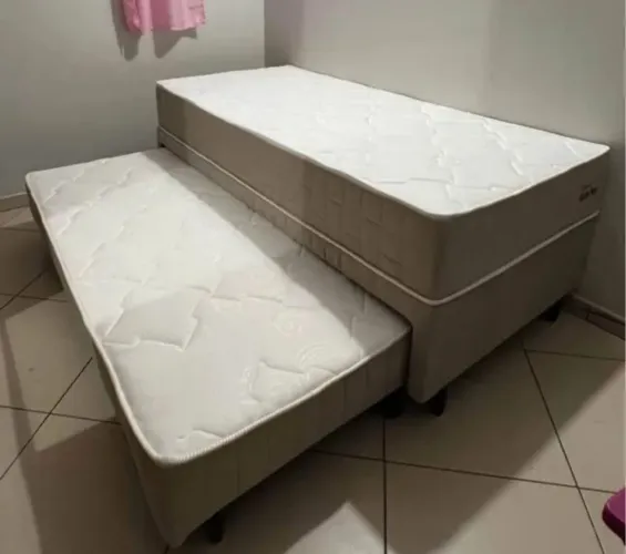 Cama box com auxiliar molas ensacadas pronta entrega